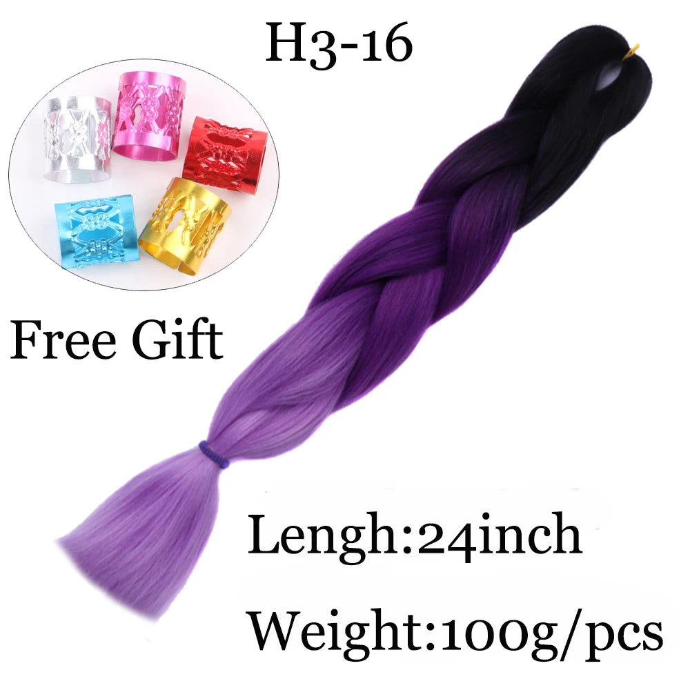 24 inch Tinsel and Regular Henlon Braiding Hair