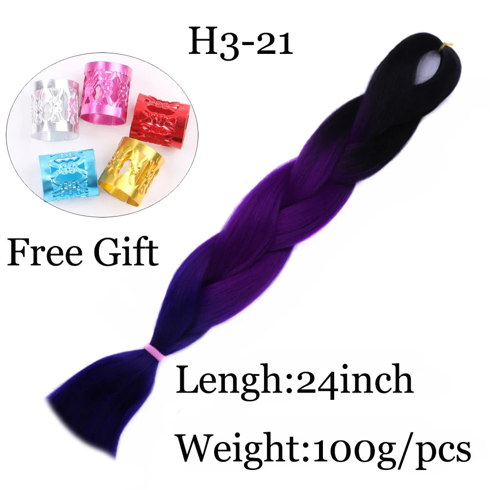 24 inch Tinsel and Regular Henlon Braiding Hair
