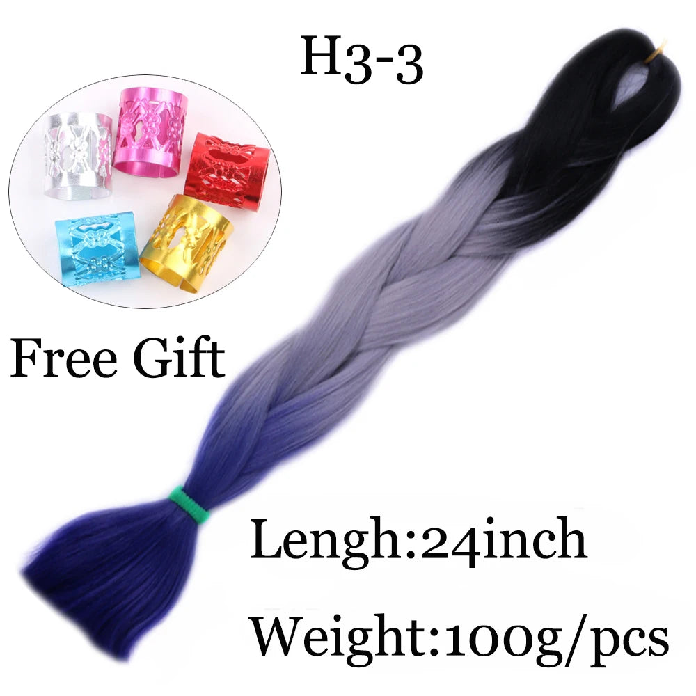 24 inch Tinsel and Regular Henlon Braiding Hair