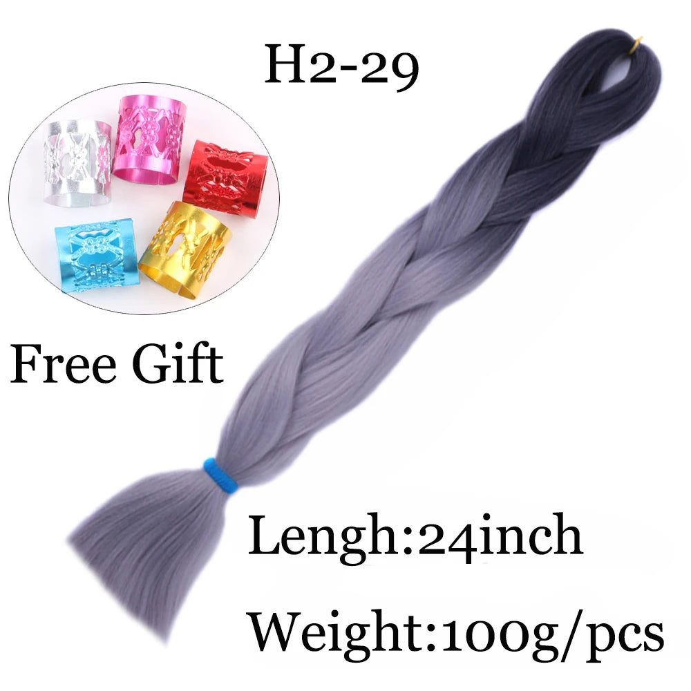 24 inch Tinsel and Regular Henlon Braiding Hair