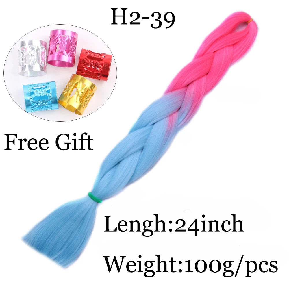 24 inch Tinsel and Regular Henlon Braiding Hair