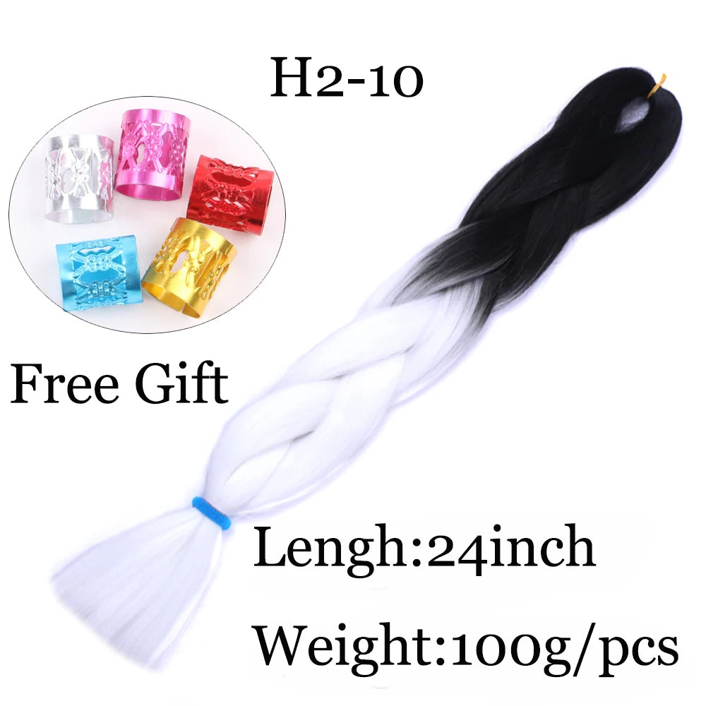 24 inch Tinsel and Regular Henlon Braiding Hair