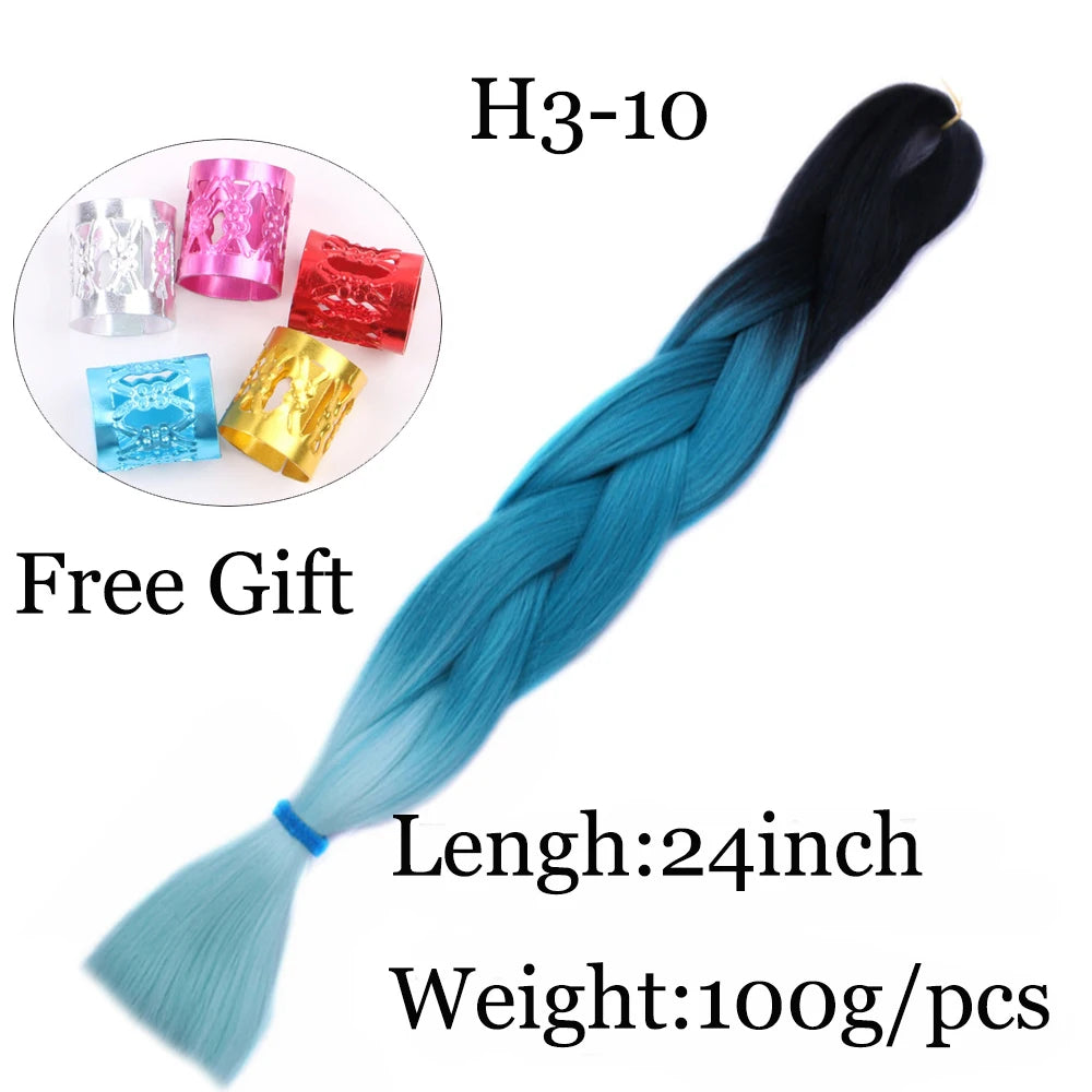24 inch Tinsel and Regular Henlon Braiding Hair