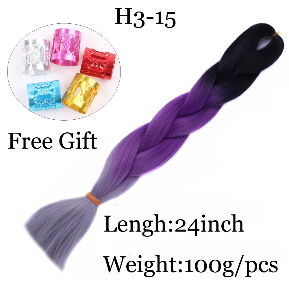 24 inch Tinsel and Regular Henlon Braiding Hair