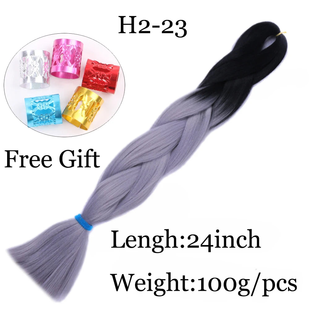 24 inch Tinsel and Regular Henlon Braiding Hair