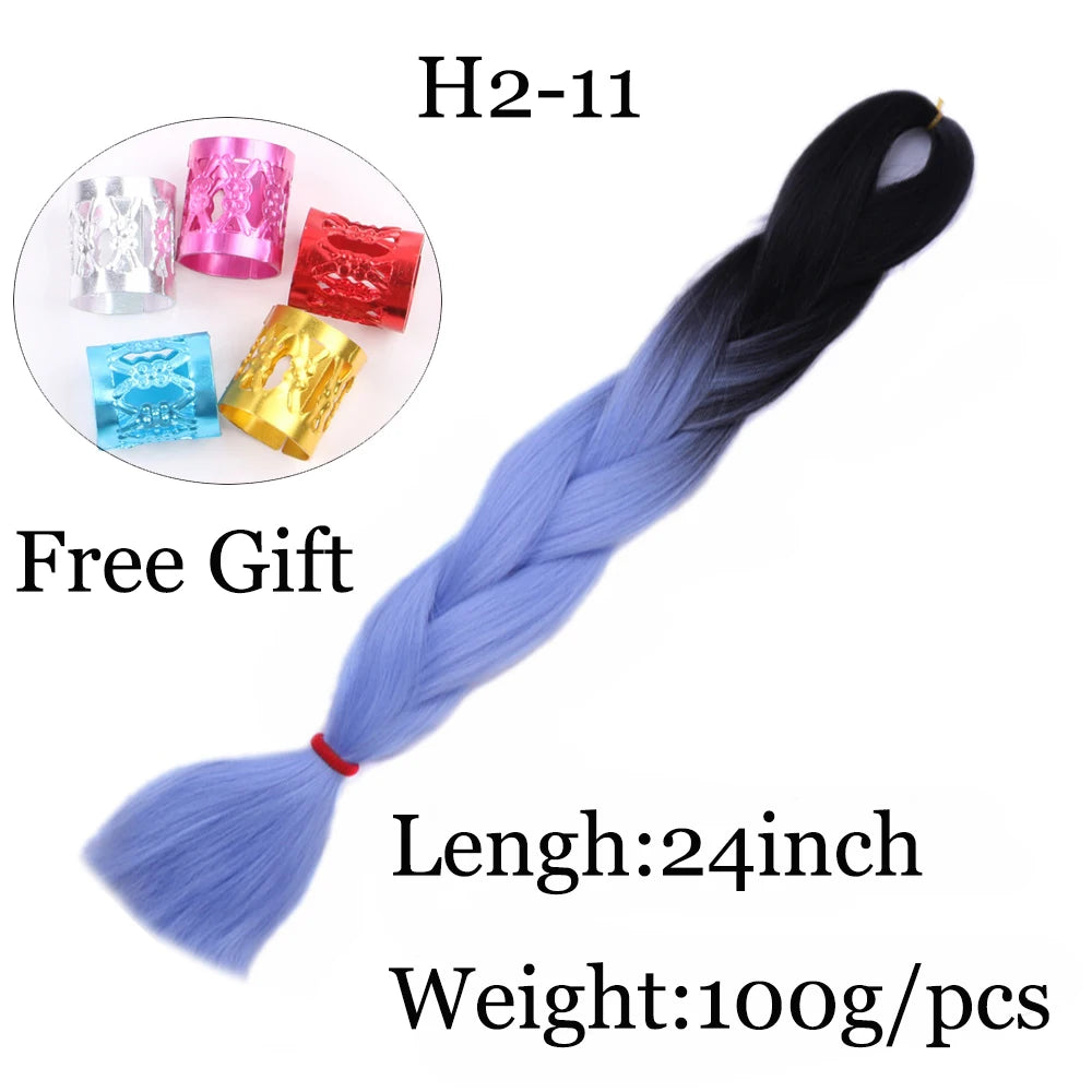 24 inch Tinsel and Regular Henlon Braiding Hair