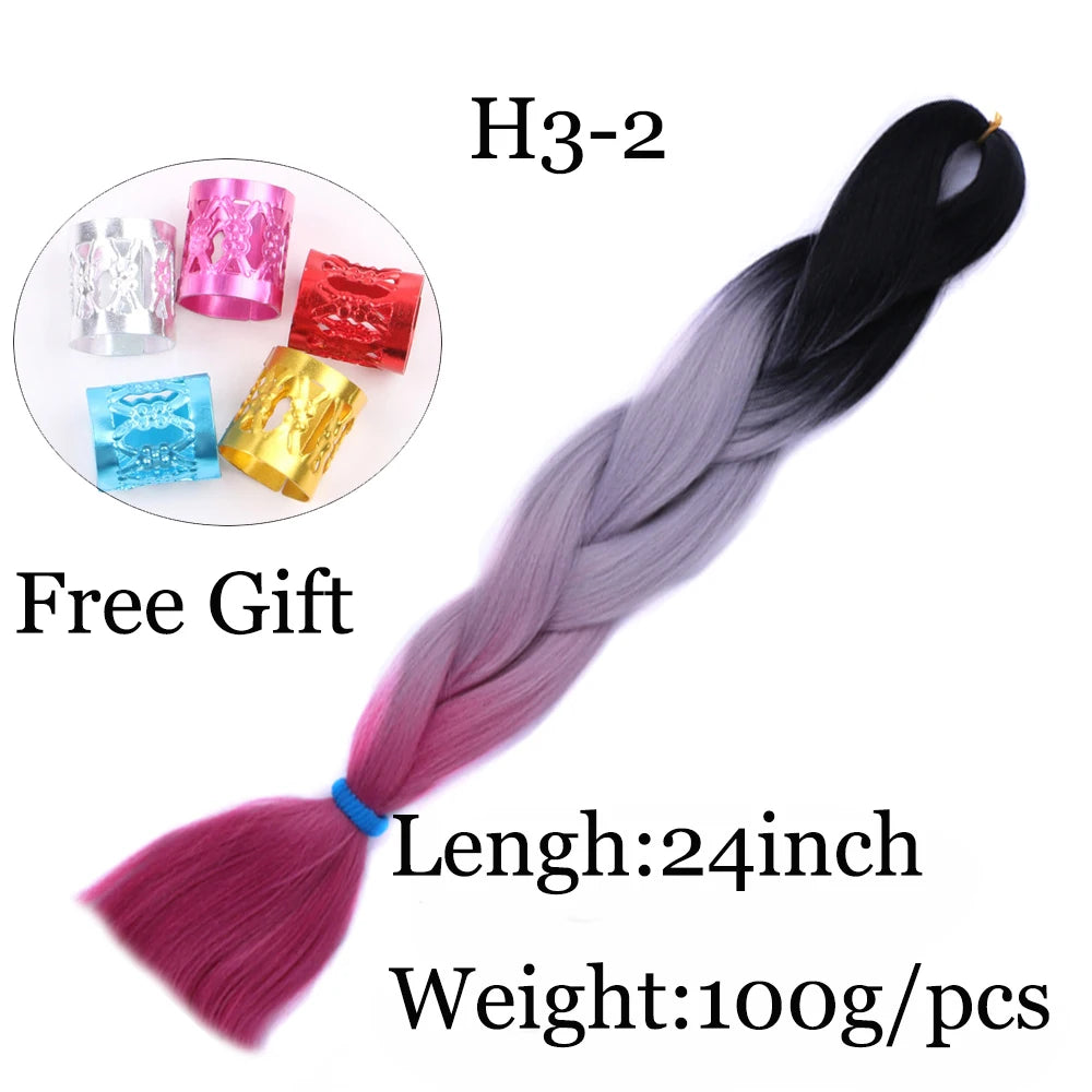 24 inch Tinsel and Regular Henlon Braiding Hair