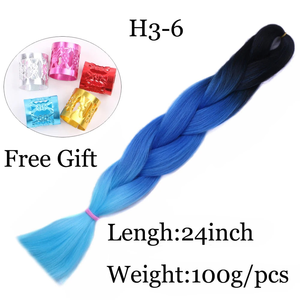 24 inch Tinsel and Regular Henlon Braiding Hair