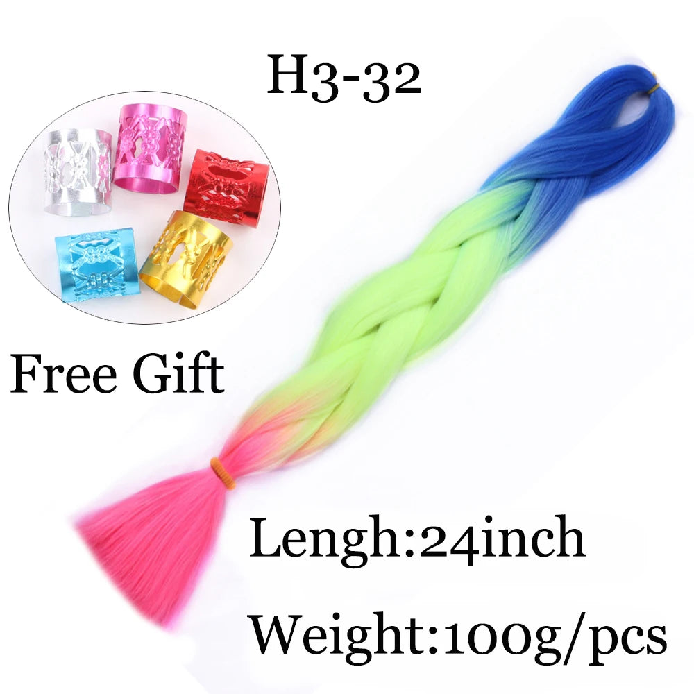 24 inch Tinsel and Regular Henlon Braiding Hair