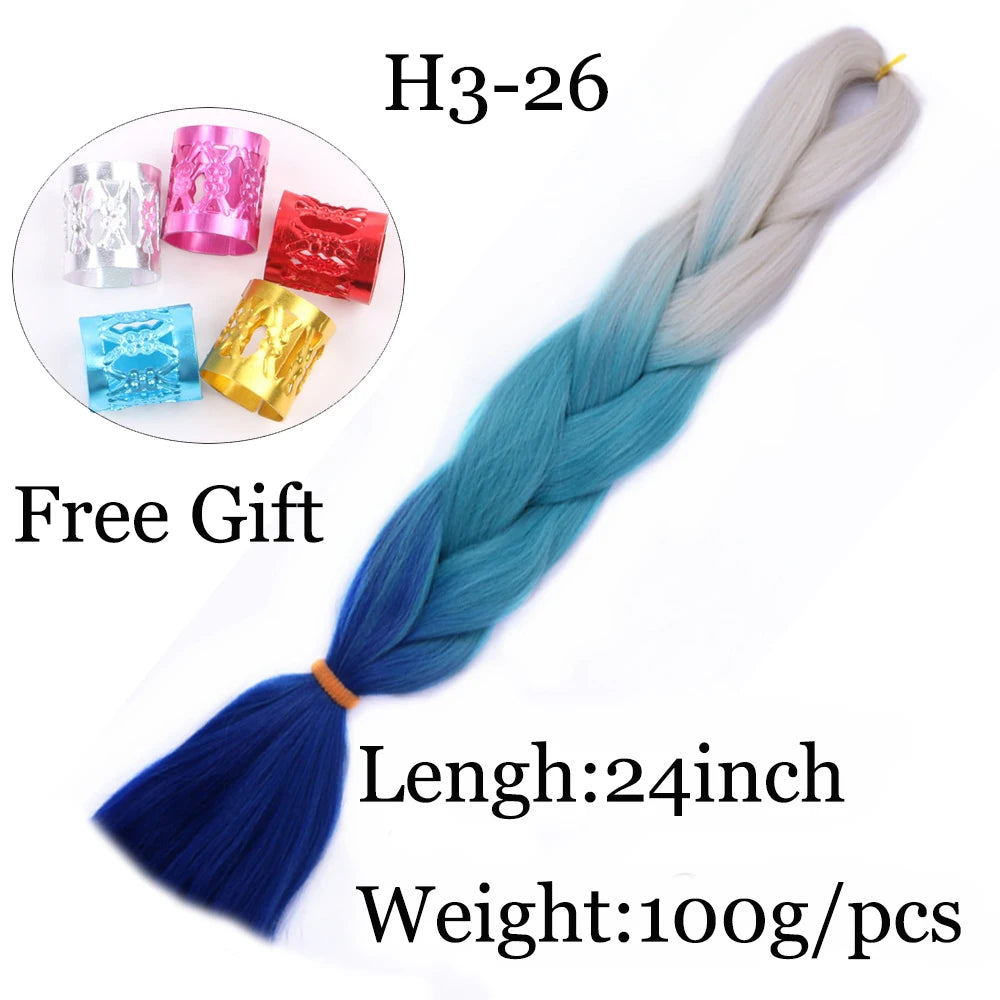 24 inch Tinsel and Regular Henlon Braiding Hair