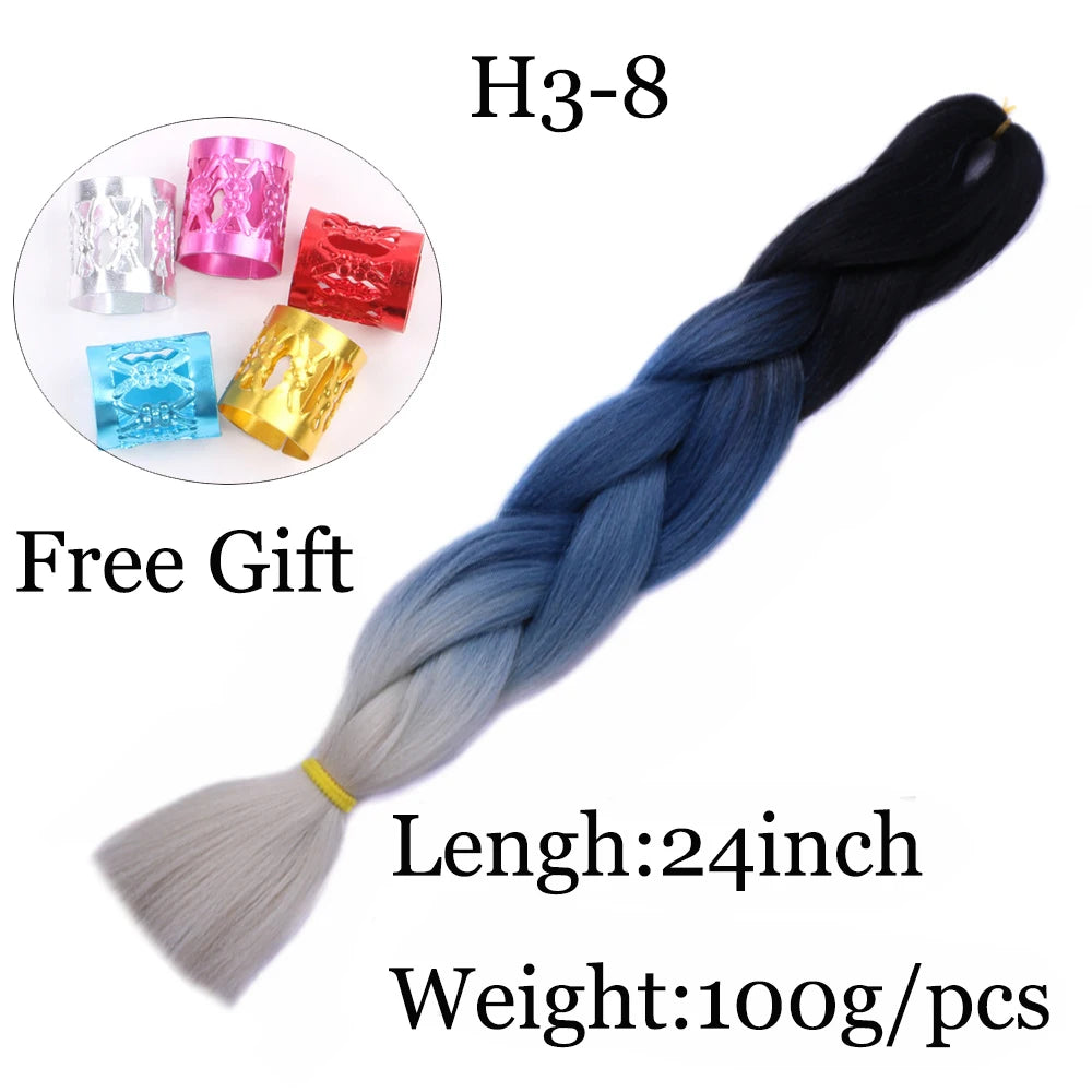24 inch Tinsel and Regular Henlon Braiding Hair