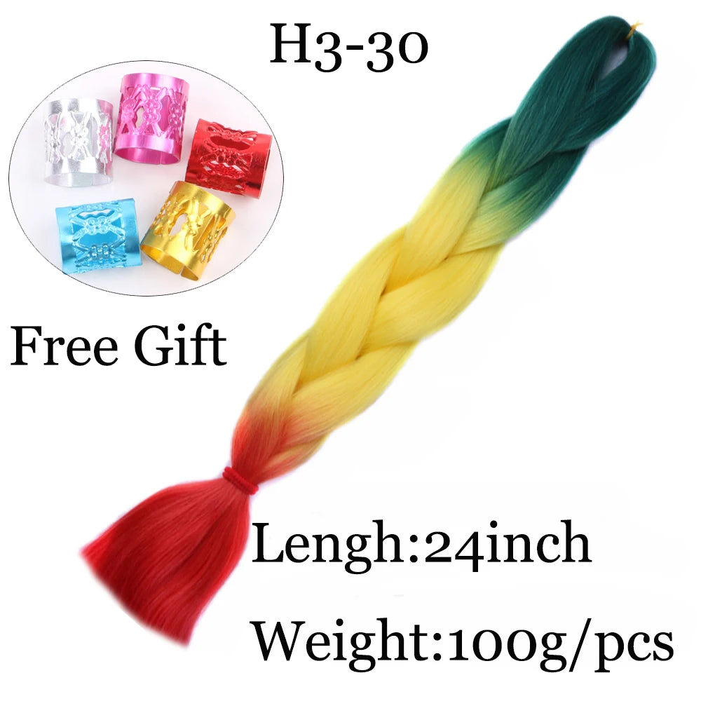 24 inch Tinsel and Regular Henlon Braiding Hair