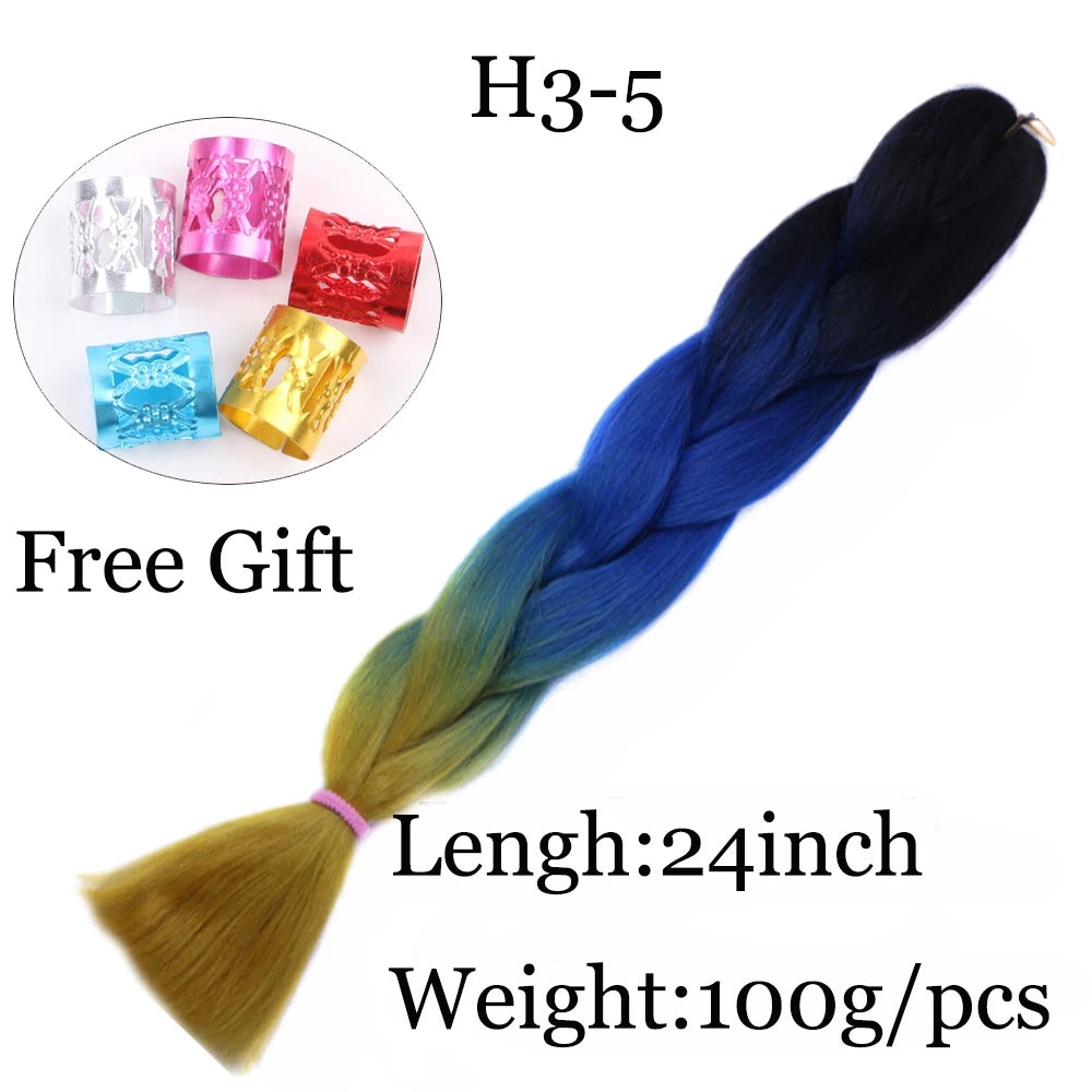 24 inch Tinsel and Regular Henlon Braiding Hair