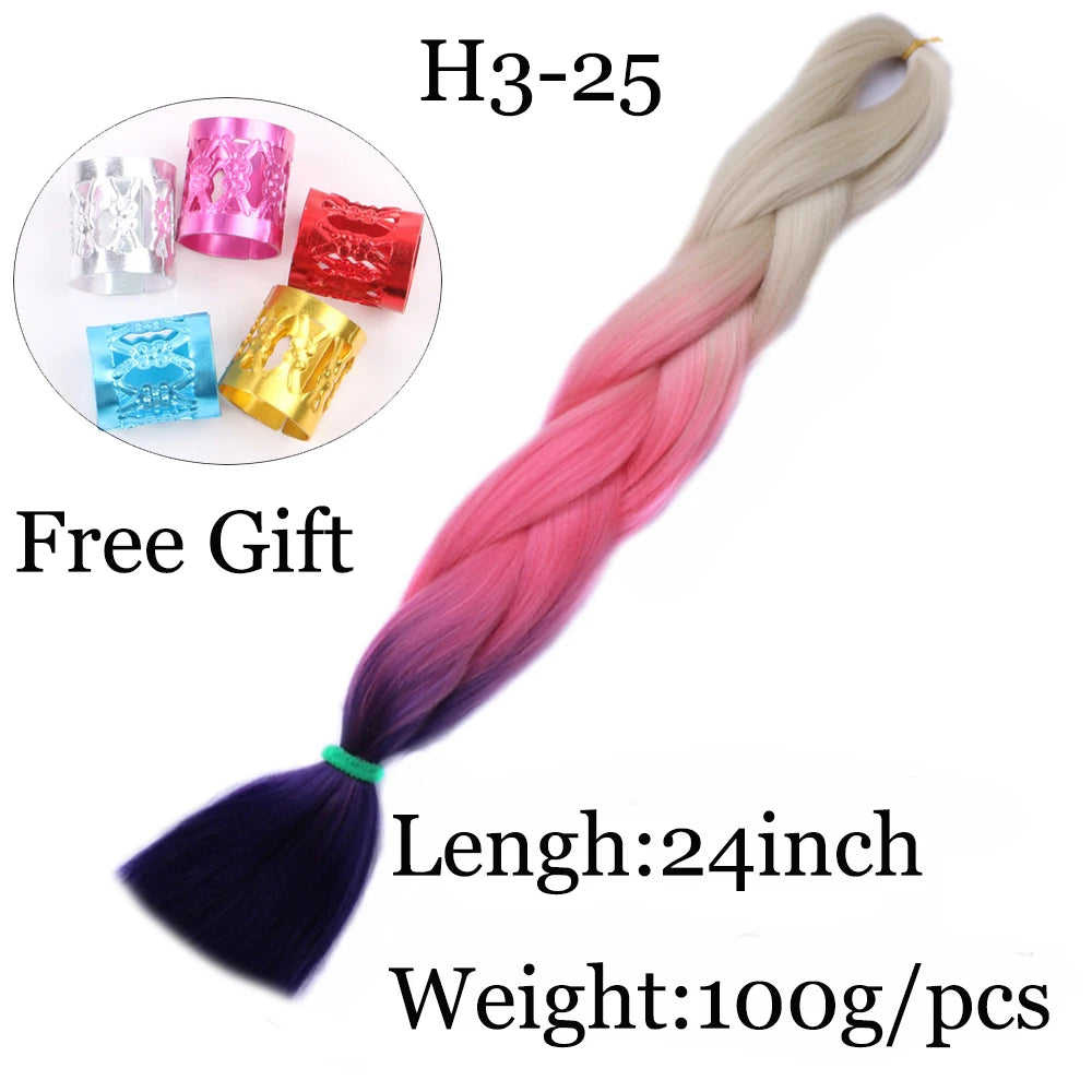 24 inch Tinsel and Regular Henlon Braiding Hair