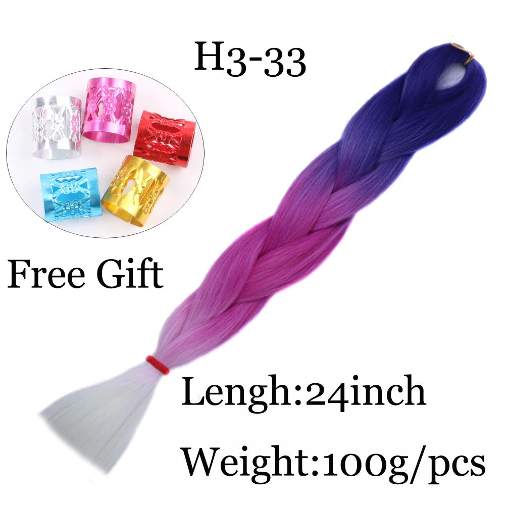 24 inch Tinsel and Regular Henlon Braiding Hair