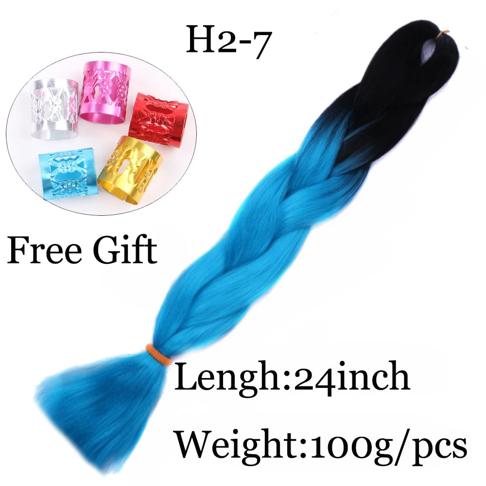 24 inch Tinsel and Regular Henlon Braiding Hair