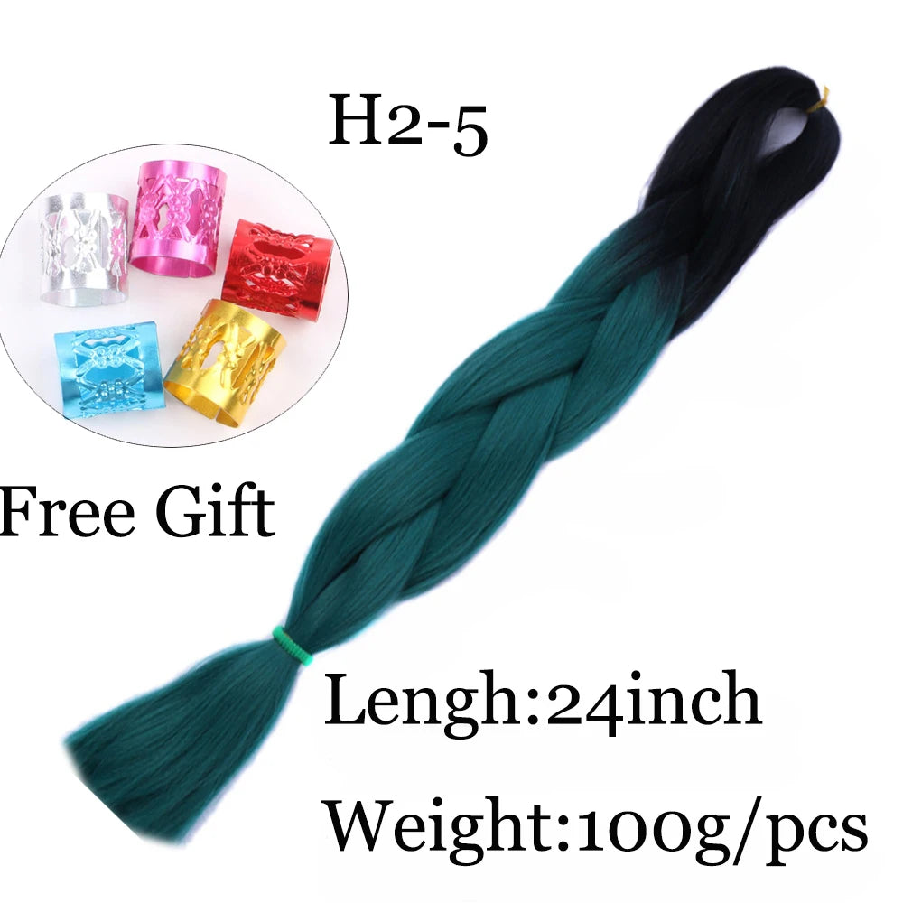 24 inch Tinsel and Regular Henlon Braiding Hair