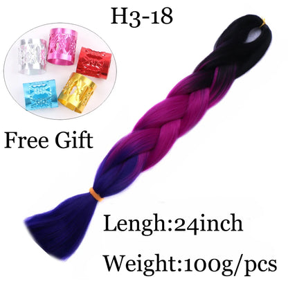 24 inch Tinsel and Regular Henlon Braiding Hair 