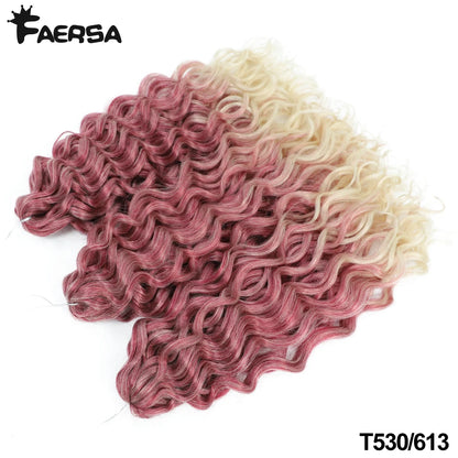 Deep Wavy Twist Crochet Hair Afro Curls Water Wave Crochet Braids Synthetic Curly Braiding Hair Extensions for Women 18 24 Inch