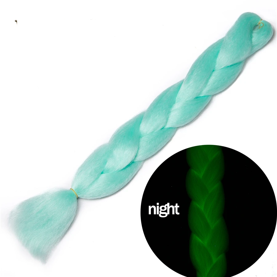 24 inch Glow In the Dark Braiding Hair