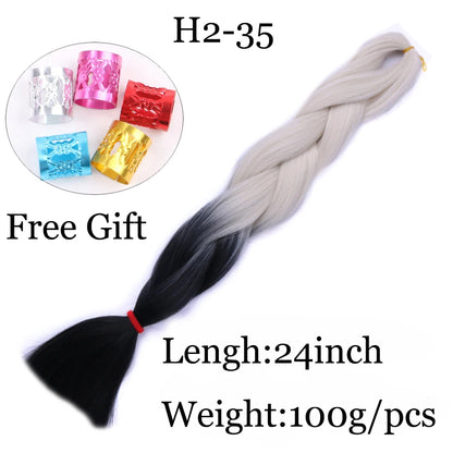 24 inch Tinsel and Regular Henlon Braiding Hair 