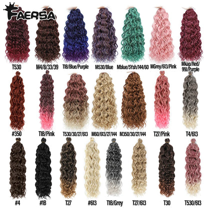 Deep Wavy Twist Crochet Hair Afro Curls Water Wave Crochet Braids Synthetic Curly Braiding Hair Extensions for Women 18 24 Inch