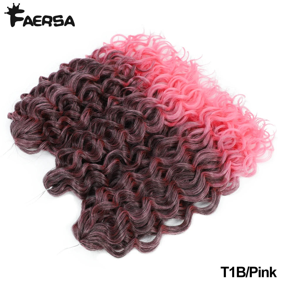 Deep Wavy Twist Crochet Hair Afro Curls Water Wave Crochet Braids Synthetic Curly Braiding Hair Extensions for Women 18 24 Inch